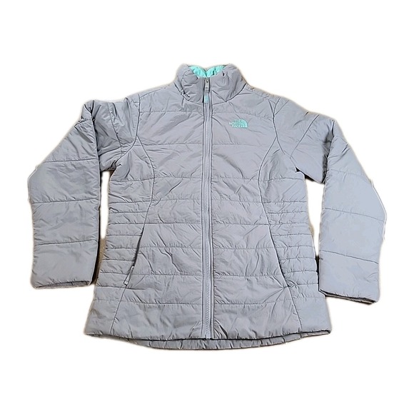 THE NORTH FACE HARWAY GIRLS JACKET XL (18) GRAY AND TEAL - Picture 1 of 12